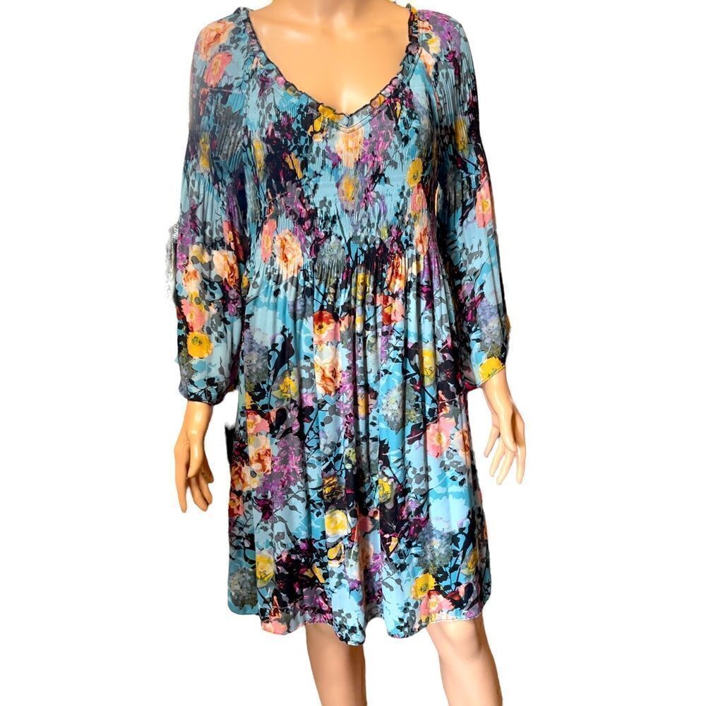 Spense Multicolored Bell Sleeve Dress Sz 6